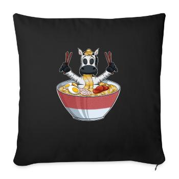 Kawaii Zebra Japanese Ramen Noodles I Otaku Anime - Sofa pillowcase 17,3'' x 17,3'' (45 x 45 cm) - black - Front