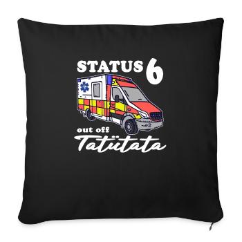 Statut 6 Ambulance Tatütata hors service - Housse de coussin décorative 45 x 45 cm - noir - Devant
