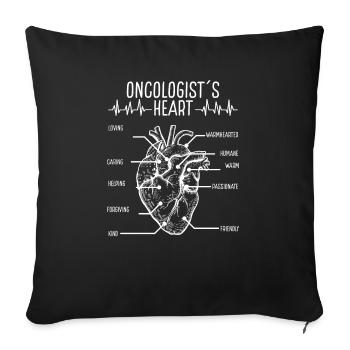 Oncologist Badge Reel Oncology Cancer Doctor - Sofa pillowcase 17,3'' x 17,3'' (45 x 45 cm) - black - Front