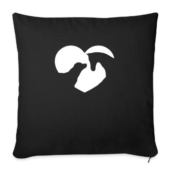 Dog And Horse Heart Gift - Sofa pillowcase 17,3'' x 17,3'' (45 x 45 cm) - black - Front