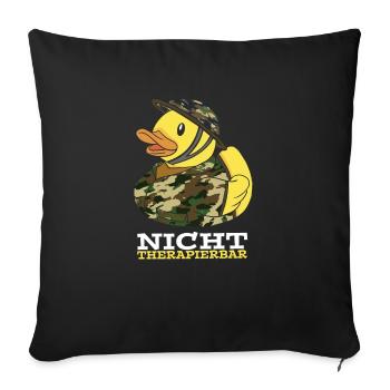 Nicht Therapierbar Soldat Badeente Bundeswehr - Sofakissenbezug 45 x 45 cm - Schwarz - Vorne
