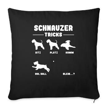 Drôle de propriétaire de chien Schnauzer schnauzer géant schnauzer - Housse de coussin décorative 45 x 45 cm - noir - Devant