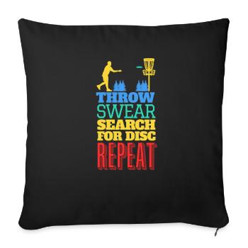 How to Play Disc Golf - Sofa pillowcase 17,3'' x 17,3'' (45 x 45 cm) - black - Front