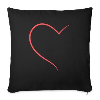 Conception Orange Demi-Cœur - Housse de coussin décorative 45 x 45 cm - noir - Devant