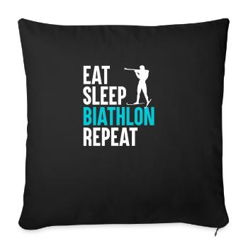 Biathlon Dicton Biathlète Biathlète Biathlon - Housse de coussin décorative 45 x 45 cm - noir - Devant