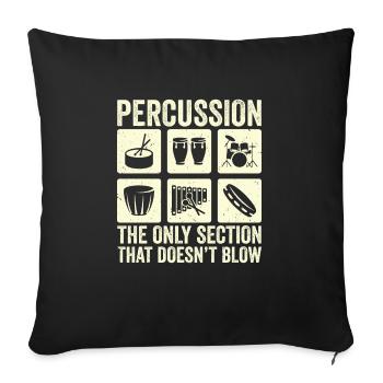 Percussion Batteur Batterie Batterie Schlagzeug - Housse de coussin décorative 45 x 45 cm - noir - Devant