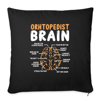 Orthopédiste pour le travail Orthopédique Médecin Accessoire - Housse de coussin décorative 45 x 45 cm - noir - Devant