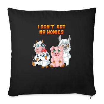 je ne mange pas mes homies - Housse de coussin décorative 45 x 45 cm - noir - Devant