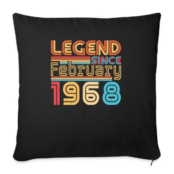 1968 Février Legend Retro - Housse de coussin décorative 45 x 45 cm - noir - Devant