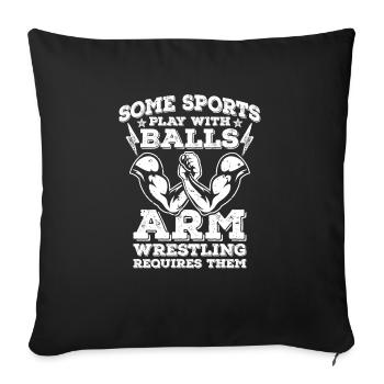 Arm wrestling - Sofa pillowcase 17,3'' x 17,3'' (45 x 45 cm) - black - Front