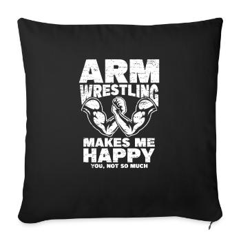 Arm wrestling - Sofa pillowcase 17,3'' x 17,3'' (45 x 45 cm) - black - Front