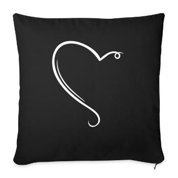 Half Heart White - Sofa pillowcase 17,3'' x 17,3'' (45 x 45 cm) - black - Front