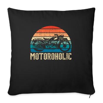 Motoroholic Motorcycle Motorbike Automobile - Sofa pillowcase 17,3'' x 17,3'' (45 x 45 cm) - black - Front