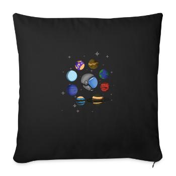 Astronaut - Sofa pillowcase 17,3'' x 17,3'' (45 x 45 cm) - black - Front
