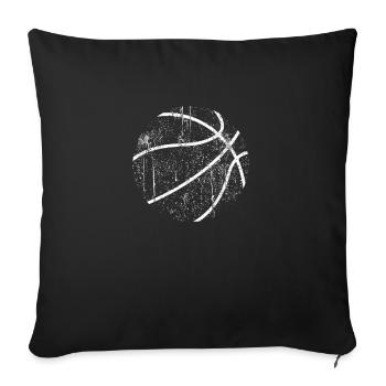 Basketball Silhouette Vintage Funny Basket Ball - Sofa pillowcase 17,3'' x 17,3'' (45 x 45 cm) - black - Front