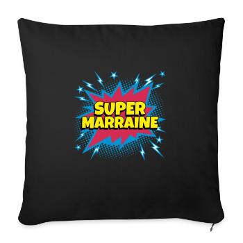 Super Marraine super héro supermarraine - Housse de coussin décorative 45 x 45 cm - noir - Devant