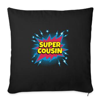 Super Cousin super héro supercousin - Housse de coussin décorative 45 x 45 cm - noir - Devant