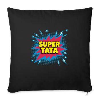 Super Tapa super héro supertata - Housse de coussin décorative 45 x 45 cm - noir - Devant