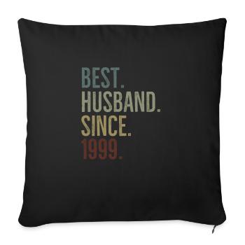 Meilleur mari depuis 1999 - Housse de coussin décorative 45 x 45 cm - noir - Devant