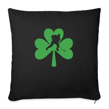 Joueurs de hockey sur glace Hockey Saint-Patrick - Housse de coussin décorative 45 x 45 cm - noir - Devant