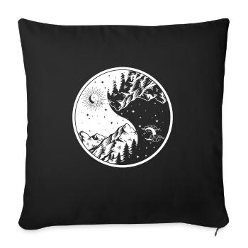 Moon Sun Circle Darkness and Light - Sofa pillowcase 17,3'' x 17,3'' (45 x 45 cm) - black - Front