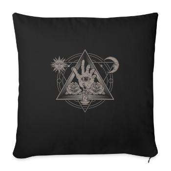 Esoteric Moon Sun Eye Spiritual - Sofa pillowcase 17,3'' x 17,3'' (45 x 45 cm) - black - Front