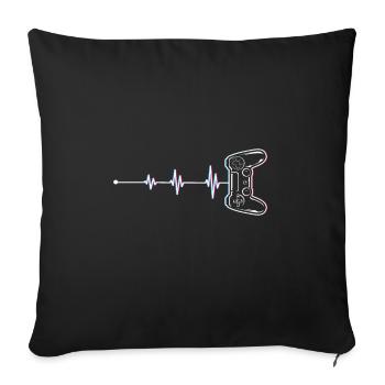 Kids Video Game Geek Controller Gamer Heartbeat - Sofa pillowcase 17,3'' x 17,3'' (45 x 45 cm) - black - Front