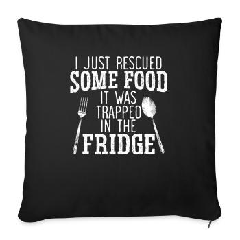 I Just Rescued Some Food Trapped In The Fridge - Sofa pillowcase 17,3'' x 17,3'' (45 x 45 cm) - black - Front