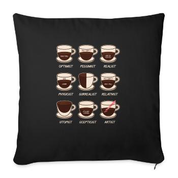 Kaffee - Sofakissenbezug 45 x 45 cm - Schwarz - Vorne