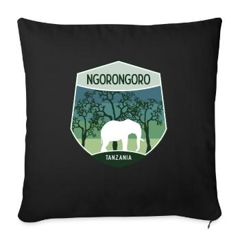 Ngorongoro - Tanzania - Sofa pillowcase 17,3'' x 17,3'' (45 x 45 cm) - black - Front