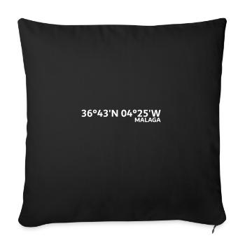 Malaga Coordinates - Sofa pillowcase 17,3'' x 17,3'' (45 x 45 cm) - black - Front