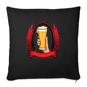 Boire de la bière Boire de la bière Bière - Housse de coussin décorative 45 x 45 cm - noir - Devant