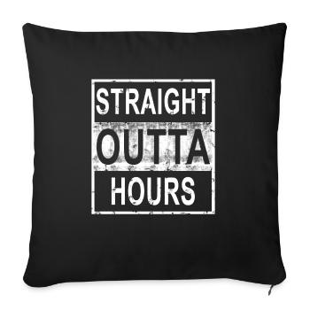 Chauffeur de camion Straight Outta Hours - Housse de coussin décorative 45 x 45 cm - noir - Devant