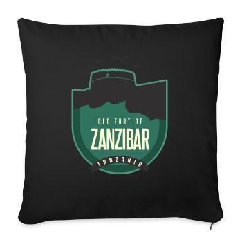 Ancien Fort de Zansibar - Tanzanie - Housse de coussin décorative 45 x 45 cm - noir - Devant