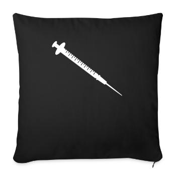 Seringue Blanche - Housse de coussin décorative 45 x 45 cm - noir - Devant