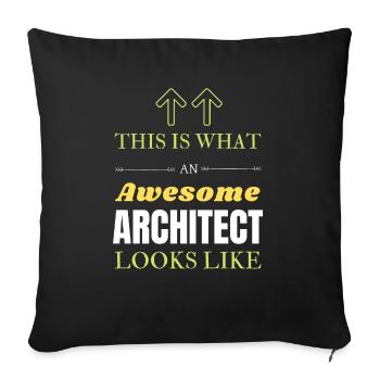 Architect - Sofa pillowcase 17,3'' x 17,3'' (45 x 45 cm) - black - Front