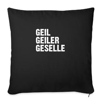 Geselle Gesellenprüfung Gesellen Beruf Spruch - Sofakissenbezug 45 x 45 cm - Schwarz - Vorne