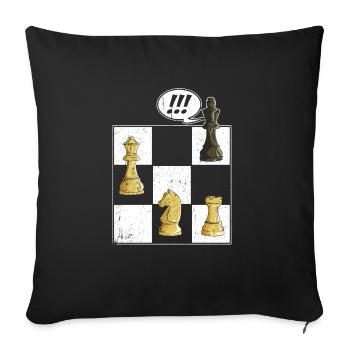 Chess Tshirt Chessboard Checkmate Chess Game - Sofa pillowcase 17,3'' x 17,3'' (45 x 45 cm) - black - Front