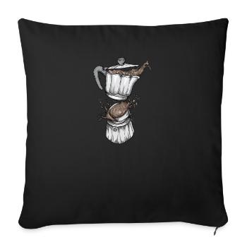 Kaffee I Kaffeebohne Siebträger Espresso Motiv für - Sofakissenbezug 45 x 45 cm - Schwarz - Vorne