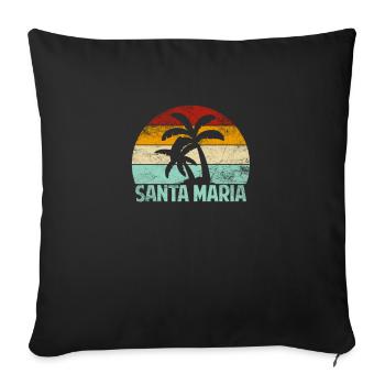 Santa Maria Holiday Travel Retro Palm Trees Sun Sea - Sofa pillowcase 17,3'' x 17,3'' (45 x 45 cm) - black - Front