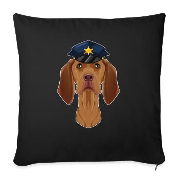 Police Vizsla Maître Canin I Chien Policier I - Housse de coussin décorative 45 x 45 cm - noir - Devant