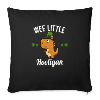 Wee Little Hooligan T-Rex Dinosaur Dino St Patrick - Sofa pillowcase 17,3'' x 17,3'' (45 x 45 cm) - black - Front