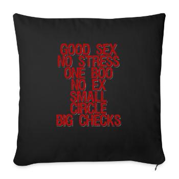 Bon sexe pas de stress - Housse de coussin décorative 45 x 45 cm - noir - Devant