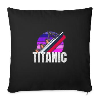 Titanic Avril 1912 Vintage Cruise Ship - Housse de coussin décorative 45 x 45 cm - noir - Devant