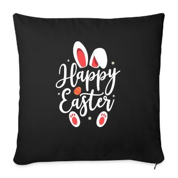 Happy Easter Easter Gift - Sofa pillowcase 17,3'' x 17,3'' (45 x 45 cm) - black - Front