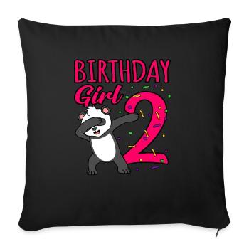 2. Geburtstag - Sofakissenbezug 45 x 45 cm - Schwarz - Vorne
