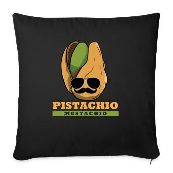 Pistache Mustachio Noix Moustache Pistaches - Housse de coussin décorative 45 x 45 cm - noir - Devant