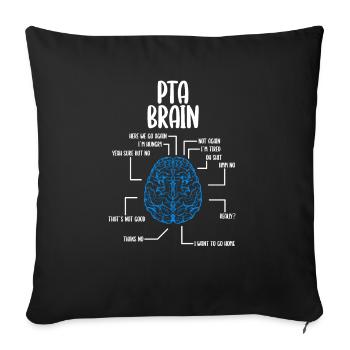 Assistant en physiothérapie Cerveau PTA Appréciation - Housse de coussin décorative 45 x 45 cm - noir - Devant