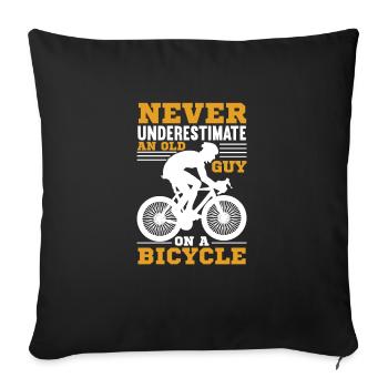 Cycling, cycling, cycling - Sofa pillowcase 17,3'' x 17,3'' (45 x 45 cm) - black - Front