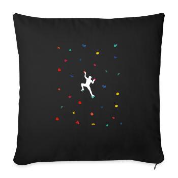 Climbing and bouldering in the climbing - Sofa pillowcase 17,3'' x 17,3'' (45 x 45 cm) - black - Front